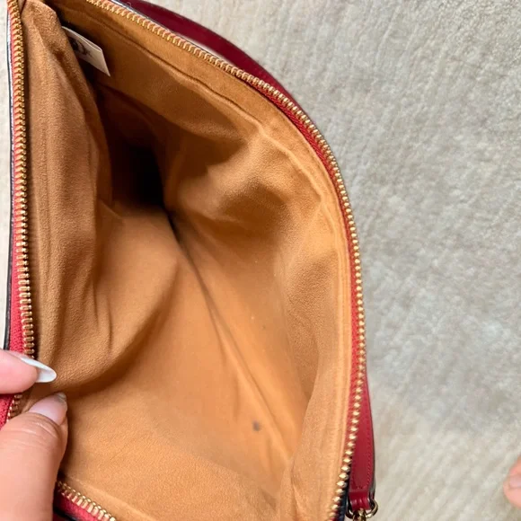 Mcm Red Visetos Coated Canvas Liz Pouch Shoulder Bag - Picture 5 of 13